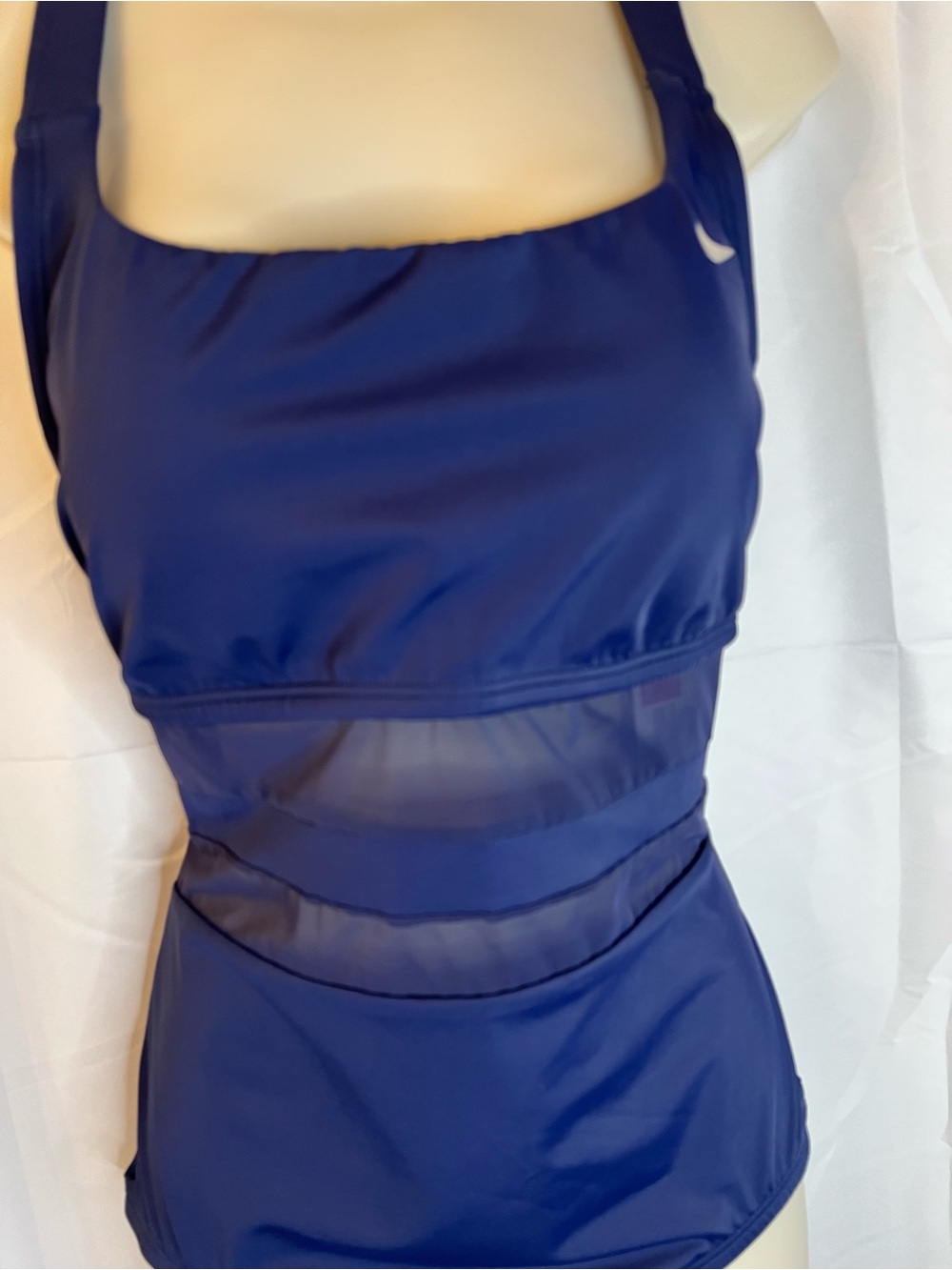 Nike Women's Navy Blue One-Piece Swimsuit with Mesh Waist - Picture 5 of 15